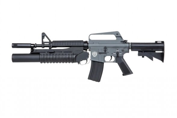 E&C EC-704 Kestrel™ ETU ASG carbine with grenade launcher Grey