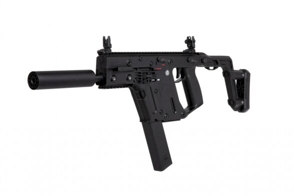 The Krytac Kriss Vector Submachine Airsoft Gun with Mock Suppressor in Black 2