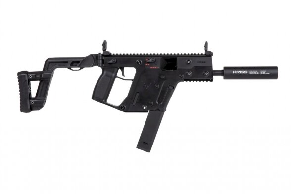 The Krytac Kriss Vector Submachine Airsoft Gun with Mock Suppressor in Black 4